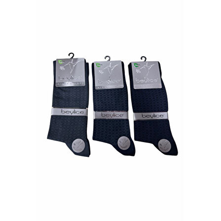 Beylice Desenli Bambu Dikişsiz Erkek Çorabı -sıkmayan Lastik- Tavşan Kulağı Kavrayan Topuk 6 Adet