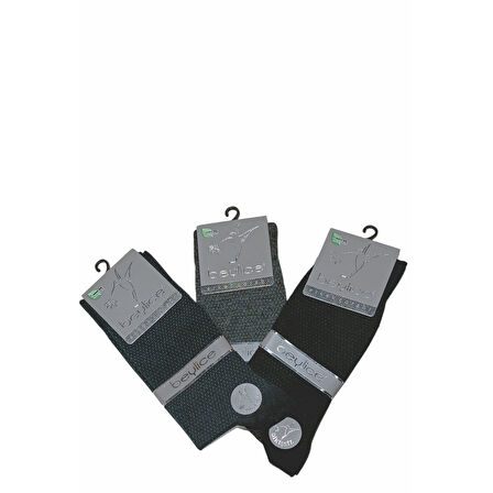 Beylice Desenli Bambu Dikişsiz Erkek Çorabı -sıkmayan Lastik- Tavşan Kulağı Kavrayan Topuk 6 Adet