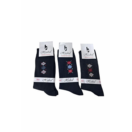 Hasbal Erkek Çorap Baklava Dilimi Desenli 12 Adet