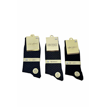 Savcıoğlu Desenli Pamuklu Erkek Çorap 3 Adet
