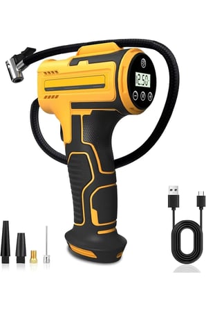A6666 Şarjlı Lastik Şişirme Pompası Led Işıklı 3600MAH Powerbank Kabosuz Air Compressor