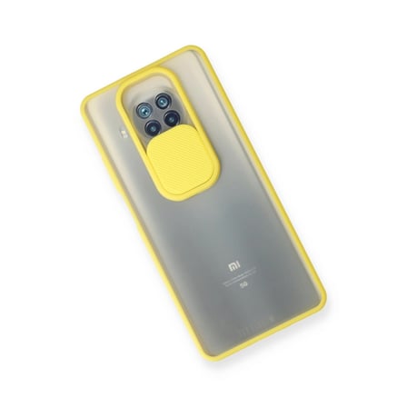 Xiaomi Mi 10t Lite Kılıf Palm Buzlu Kamera Sürgülü Silikon - Sarı iegxx
