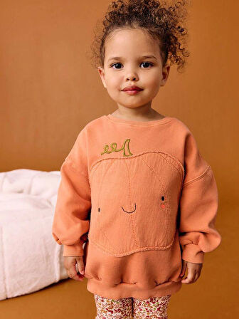 Yeni Sezon Kız Çocuk Baskılı Pamuklu Kumaş Sweatshirt Tayt Alt Üst Takım