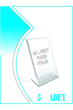T Tipi A6 Kağıdı Boyutlu Dikey Pleksi Föylük 5 Adet