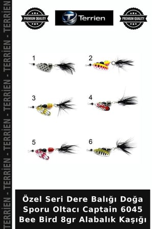 Özel Seri Dere Balığı Doğa Sporu Oltacı Captain 6045 Bee Bird 8gr Alabalık Kaşığı 6