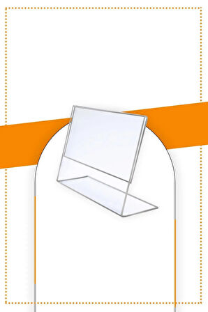 A6 L Tipi Yatay Masa Üstü 20'li Paket / 2.8 Mm Şeffaf Pleksi Föylük / Broşürlük
