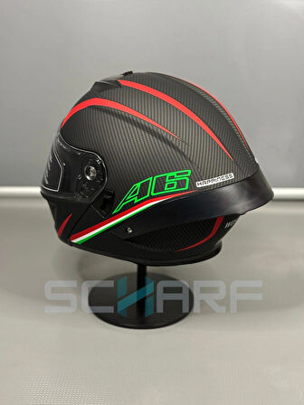 WOSEN Ws-202 Güneş Vizörlü Çene Açılır Kask A6 (Şeffaf Vizörlü)
