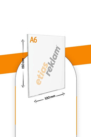 A6 U Tipi Dikey 5'Lİ Masa Üstü 2.8 Mm Şeffaf Pleksi Föylük / Broşürlük