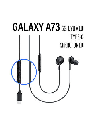 Samsung A73 Uyumlu Type-C Kulaklık Samsung Galaxy A73 5G Kulaklık Type C Mikrofonlu