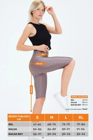 enENSTYLE FASHION BOUTIQUE Yeni Sezon Özel Üretim Toparlayıcı Yüksek Bel Parlak Kumaş Iç Göstermeyen Dizüstü Spor Tayt