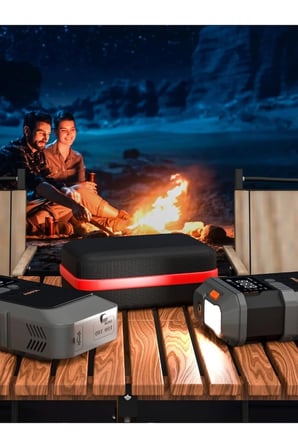 12000 Mah Akü Takviye Cihazı 150 Psi Lastik Şişirme Powerbank Led Işıklı Acil Durum Güç Kaynağı