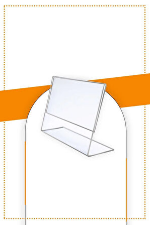 A7 L Tipi Yatay Masa Üstü 10'lu Paket / 2.8 Mm Şeffaf Pleksi Föylük / Broşürlük