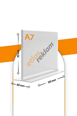 A7 T Tipi Yatay 5'Lİ Masa Üstü 2.8 Mm Şeffaf Pleksi Föylük / Broşürlük