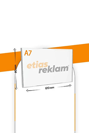 A7 U Tipi Yatay Masa Üstü 2.8 mm Şeffaf Pleksi Föylük Broşürlük