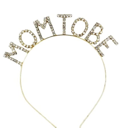 Özel Seri Gece Hatıra Partiler MOM TO BE GOLD TAŞLI TAÇ