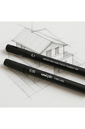 Uni-pin Teknik Çizim Kalemi 0,03-0,05-0,1-0,2-0,3-0,4-0,5-0,6-0,7-0,8-Chisel 3.0 (Toplam 11 Adet)
