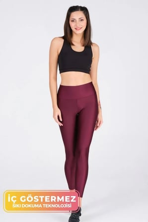 enENSTYLE FASHION BOUTIQUE Kadın Konforlu Yeni Sezon Sporcu Modeli Yazlık Spor Taytı Fitness Gym Training Parlak Spor Tayt