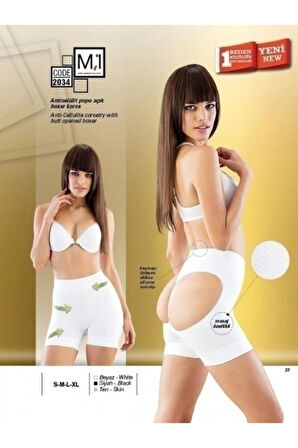 2034 Dikişsiz Anti-selülit Popo Açık Boxer Korse