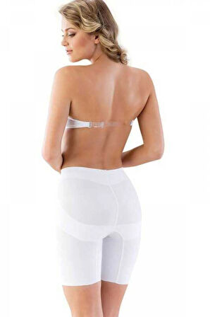 Kadın Beyaz Toparlayıcı Lazer Kesim Boxer Korse 2816