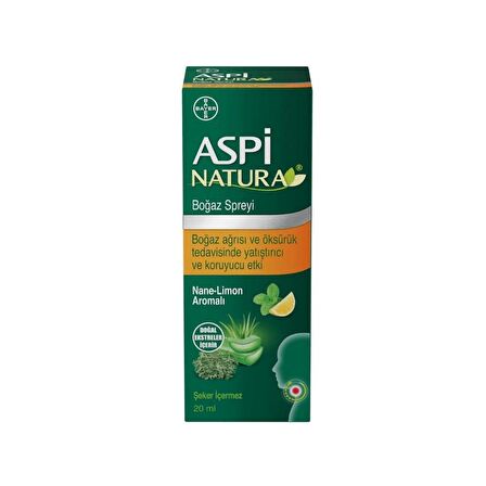 Aspi Natura Boğaz Spreyi Nane-Limon Aromalı 20ml