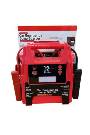 20000mAh 12V Şarjlı Akü Takviye Cihazı 2000A Tepe Akım LCD Ekranlı Led Işıklı Jump Starter Powerbank