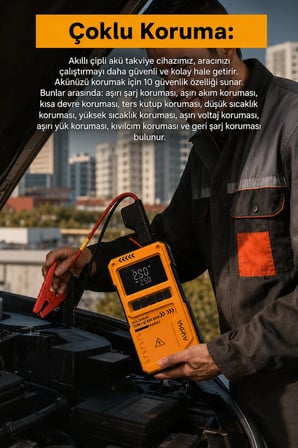 Akıllı Akü Takviye Cihazı Hava Kompresörü 150PSI Jump Starter 10000mAh mAh 4in1 Marş ve Hava Pompası