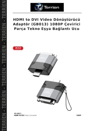 HDMI to DVI Video Dönüştürücü Adaptör (GB013) 1080P Çevirici Parça Tekno Eşya Bağlantı Ucu
