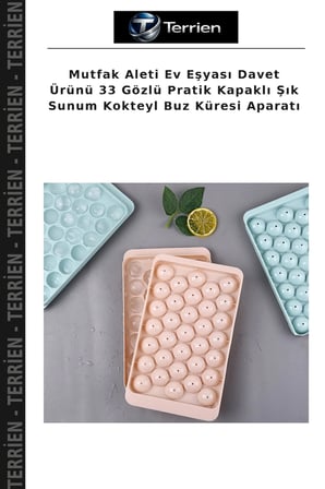 Mutfak Aleti Ev Eşyası Davet Ürünü 33 Gözlü Pratik Kapaklı Şık Sunum Kokteyl Buz Küresi Aparatı