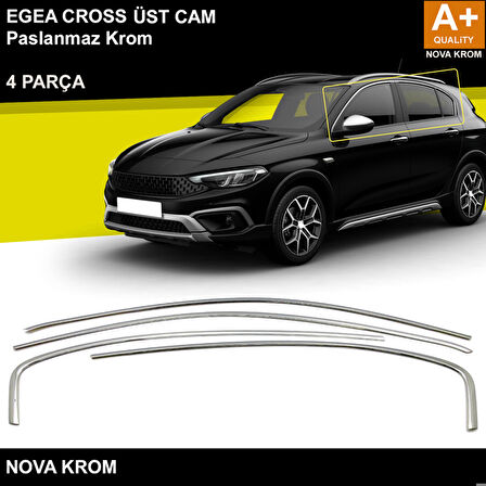 Fiat Egea Cross Krom Cam Üst Çıtası 4 Prç. 2020 Üzeri