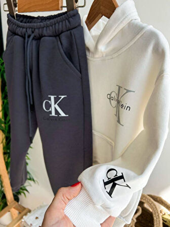  Kapüşonlu Sweatshirt Eşofman Alt-Üst Takım 