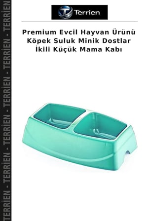 Premium Evcil Hayvan Ürünü Köpek Suluk Minik Dostlar İkili Küçük Mama Kabı