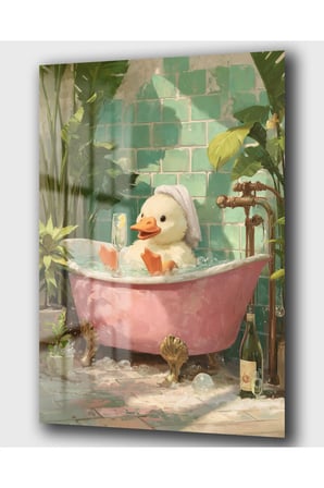 DEKORATİF MİZAH LAVABO BANYO CAM TABLO – MODERN VE ESTETİK DUVAR SÜSÜ