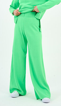Beli Lastikli Geniş Paça Triko Pantolon (A90944-S-ALT)