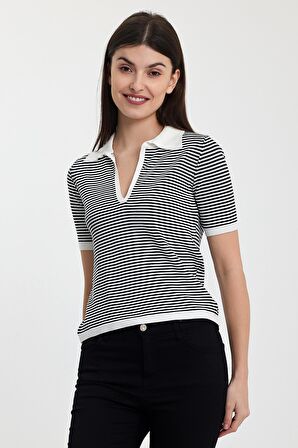 ALEXANDERGARDI ÇİZGİLİ POLO YAKA TRİKO KAZAK(A91915-S)