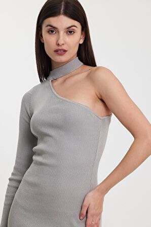 ALEXANDERGARDI TEK OMUZLU TRİKO ELBİSE(A92246-S)