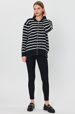 ALEXANDERGARDI ÇİZGİLİ FERMUARLI HIRKA