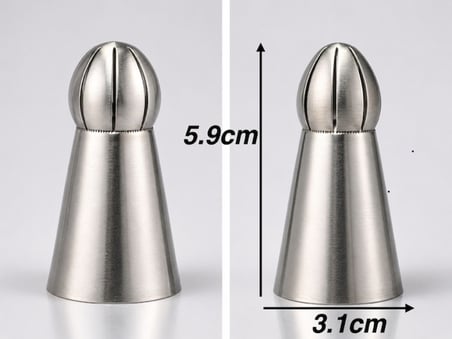5'li Profesyonel Top Duy Ucu Seti – 5.9 cm Büyük Boy Paslanmaz Çelik Krema Sıkma ve Fırfır Uçları