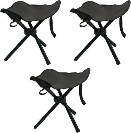 Microcase Çok Amaçlı Katlanabilir Seyahat Kamp Balıkçı Metro Metrobüs Tramvay için Tabure 26cm - SİYAH AL5335 3 Adet