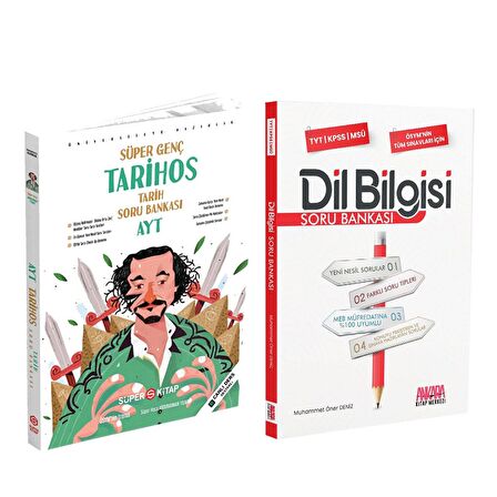 Süper Kitap AYT Tarih ve AKM Dil Bilgisi Soru Bankası Seti 2 Kitap