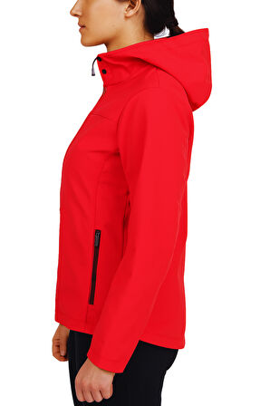 Crozwise Kadın İçi Polar Astar Su & Rüzgar Geçirmez Softshell Kışlık Mont Ceket 5037-B 07