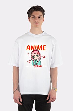 Unisex Beyaz Oversize T-shirt If You Don't Like Anime Don't Otaku Me