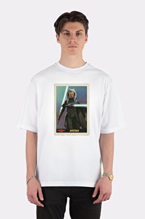 Unisex Beyaz Oversize T-shirt The Mandalorian Ahsoka
