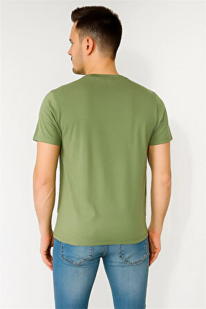 SÜPREME KUMAŞ BİSİKLET YAKA NAKIŞLI TSHİRT FISTIK YEŞİLİ