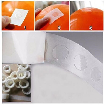  Sticker Damla Model Çift Taraflı Yapışkan Balon Yapıştırıcısı