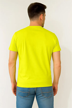 SÜPREME KUMAŞ BİSİKLET YAKA NAKIŞLI TSHİRT SARI