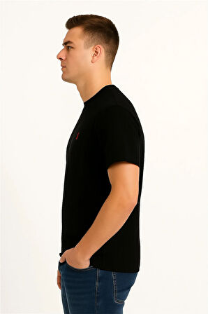 T-TSHİRT SİYAH GOFRE KUMAŞ