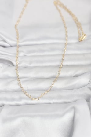 CM 14K Gold Renk Kalp Zincirli 60 cm Kadın Kolye 5886