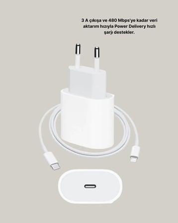 Yeni Nesil 20W USB-C Hızlı Şarj Cihazı iOS Tam Uyumlu