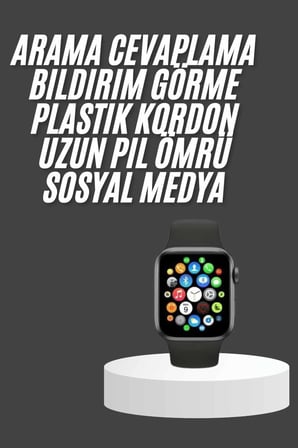Akıllı Saat Çok Fonksiyonlu Uyku Takibi Adımsayar Nabız Ölçer Arama Cevaplaya