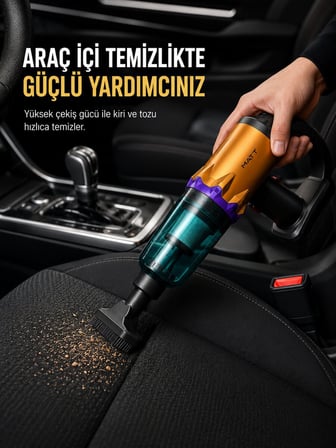 Araç İçi Temizlik İçin Şarjlı El Süpürgesi Çok Başlıklı Pratik Temizlik